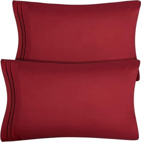 img 4 attached to 🛏️ King Size Burgundy Pillow Cases Set of 2 - Enhance Your King Bed with King Pillowcase Set