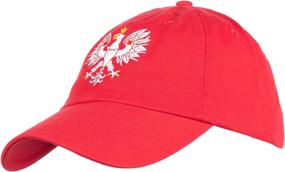 img 4 attached to 🧢 Vintage Style Poland Pride: Retro Polish Eagle Polska Low Baseball Cap in Bold Red