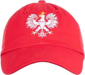 img 2 attached to 🧢 Vintage Style Poland Pride: Retro Polish Eagle Polska Low Baseball Cap in Bold Red