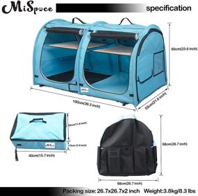 img 1 attached to 🐱 porayhut Mispace: Portable Twin Compartment Show House Cat Cage/Condo - Foldable & Carryable Kennel with Portable Carry Bag, Hammocks, Mats, and Litter Box - Ideal for Comfy Puppy Home and Travel