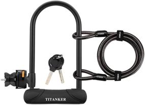 img 4 attached to 🚲 Titanker U Lock Bike Lock 14.7mm - Heavy Duty Shackle Secure Locks for Road and Mountain Bikes with 4 Feet Cable, Mounting Bracket