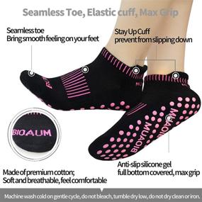 img 2 attached to 🧦 BIOAUM Women's Yoga Socks - 6 Pairs of Cotton Cushion Non Slip Grip Slipper Pilates Hospital Socks