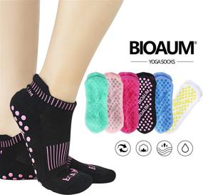 img 3 attached to 🧦 BIOAUM Women's Yoga Socks - 6 Pairs of Cotton Cushion Non Slip Grip Slipper Pilates Hospital Socks