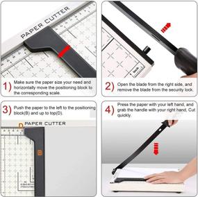 img 1 attached to 📐 13" Cut Length Paper Trimmers - A4-B7 Paper Cutter Guillotine Photo Cutting Machine with Gridded Heavy Duty Carbon Steel Base for Home and Office - 12 Sheet Capacity Paper Slicer