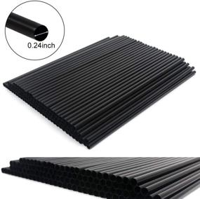 img 3 attached to 🥤 500pcs Tomnk Black Disposable Plastic Drinking Straws, 10.3 Inches