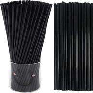 🥤 500pcs tomnk black disposable plastic drinking straws, 10.3 inches logo