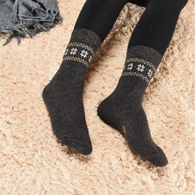 img 1 attached to 🧦 Set of 4 Women's Winter Warm Wool Crew Socks for Hiking - Soft and Comfortable
