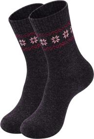 img 3 attached to 🧦 Set of 4 Women's Winter Warm Wool Crew Socks for Hiking - Soft and Comfortable