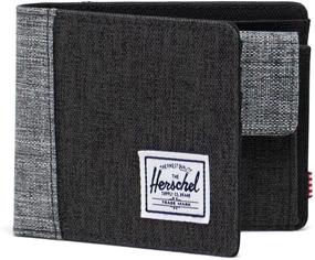 img 2 attached to Herschel Coin Black Crosshatch Raven Men's Accessories in Wallets, Card Cases & Money Organizers