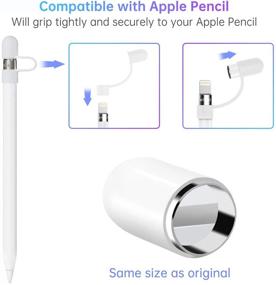 img 1 attached to 💡 Magnetic Replacement Cap and Charger Adapter for Apple Pencil 1st Gen - Ultimate Convenience with Silicone Protective Cap Holder