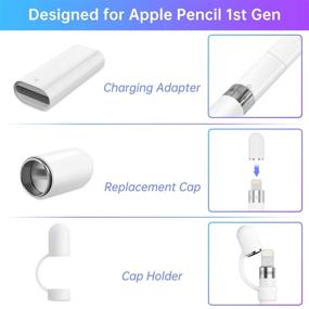 img 3 attached to 💡 Magnetic Replacement Cap and Charger Adapter for Apple Pencil 1st Gen - Ultimate Convenience with Silicone Protective Cap Holder