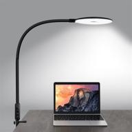 💡 clamp-on led desk lamp: eye-friendly table lamp with 4 brightness levels, 3 color temperatures, flexible goose neck, and 10w 1200 lumen for studying, home office, and reading логотип