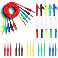 🔌 30pcs goupchn back probe kit: banana plug to copper alligator clip automotive test leads set with alligator clips, wire piercing probes, and 15pcs 30v back probe pins for car repairing diagnostic - available in 5 colors logo