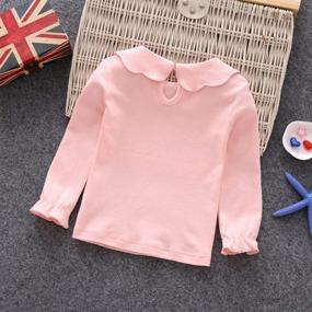 img 2 attached to 👶 Adorable Baby Girl Boy Kids Blouse: Stylish Long Sleeves, Doll Collar & Button details