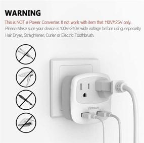 img 3 attached to 🌍 TESSAN European Plug Adapter - US to Europe Power Adaptor with Dual USB Charger and AC Outlets - Type C International Travel Adapter (EU Italy Spain France Germany Iceland Israel Greece) - 2 Pack