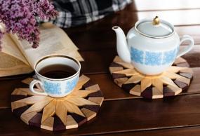 img 2 attached to Wooden Trivets: Effortlessly Protect Your Counter from Hot Dishes!