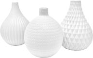 🏺 joseph's small white ceramic vase set - ideal for kitchen, office, or living room home decor - compact and stylish white vase set logo