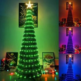img 4 attached to Christmas Tree Artificial Pop-Up Prelit Collapsible Pencil 6FT - Ideal for Home, Apartment, Party - Indoor/Outdoor - With Lights!