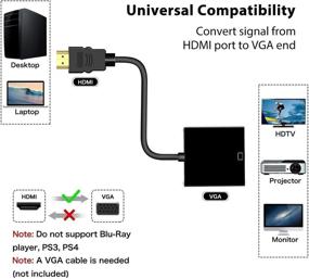 img 2 attached to 🔌 Gold-Plated HDMI to VGA Adapter, Male to Female – Connect Computer, Desktop, Laptop, PC, Monitor, Projector, HDTV, Chromebook, Raspberry Pi, Roku, Xbox & More