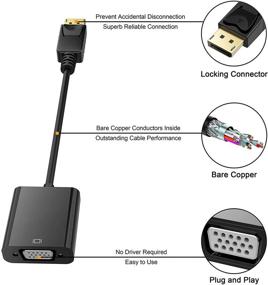 img 3 attached to 🔌 Gold-Plated HDMI to VGA Adapter, Male to Female – Connect Computer, Desktop, Laptop, PC, Monitor, Projector, HDTV, Chromebook, Raspberry Pi, Roku, Xbox & More