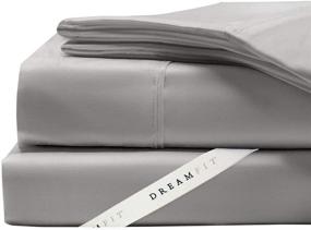 img 4 attached to Unparalleled Comfort: DreamFit Degree 4 Egyptian Cotton King Sheet Set in Classic Gray
