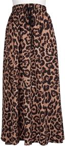 img 1 attached to 🐆 Imysty Women's Leopard Print Maxi Skirt: Stylish Drawstring, High Waisted, and Bohemian Inspired