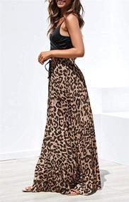 img 3 attached to 🐆 Imysty Women's Leopard Print Maxi Skirt: Stylish Drawstring, High Waisted, and Bohemian Inspired
