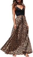 🐆 imysty women's leopard print maxi skirt: stylish drawstring, high waisted, and bohemian inspired logo