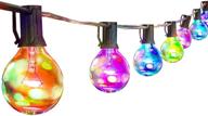 🌈 palawell multicolor outdoor string lights - 25ft vintage edison g40 clear globe bulbs - 5 color fairy lights christmas lights - dimmable - 25 bulbs logo
