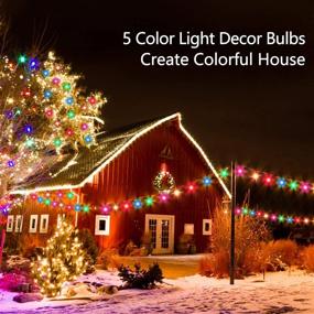 img 2 attached to 🌈 Palawell Multicolor Outdoor String Lights - 25ft Vintage Edison G40 Clear Globe Bulbs - 5 Color Fairy Lights Christmas Lights - Dimmable - 25 Bulbs