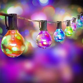 img 3 attached to 🌈 Palawell Multicolor Outdoor String Lights - 25ft Vintage Edison G40 Clear Globe Bulbs - 5 Color Fairy Lights Christmas Lights - Dimmable - 25 Bulbs