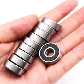 img 3 attached to 🛼 High-quality Wellgo 608-2RS Ball Bearings with Double Rubber Sealed Shield for Skateboards, Inline Skates, Scooters, and Roller Blades - 10pcs