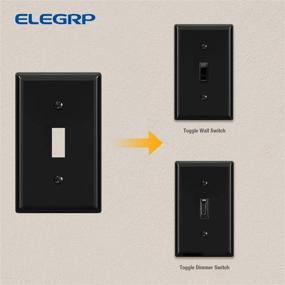 img 1 attached to ELEGRP 1-Gang Standard Size Toggle Light Switch Wall Plate, Unbreakable Polycarbonate Replacement Faceplates Covers, UL Listed, Includes 10 Pack Color-matched Screws, Glossy Black Finish
