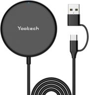 ⚡️ yootech magnetic wireless charger: 5ft charging cable for iphone 12/12 mini/12 pro/12 pro max & airpods pro with type c & usb a port logo