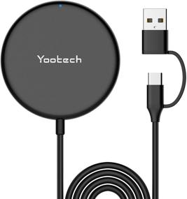 img 4 attached to ⚡️ Yootech Magnetic Wireless Charger: 5ft Charging Cable for iPhone 12/12 mini/12 Pro/12 Pro Max & AirPods Pro with Type C & USB A Port