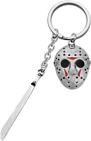 img 4 attached to 80s Horror Movie Fans Gift: Jason Machete Keychain - Thriller Jewellery for Halloween Present