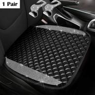 bling leather car front seat cover protector pad mat cushion by dayutech - 2 pack with bonus 2pcs bling car seat hook hanger (silver) - stylish auto cars suv truck jeep interior accessories for women logo