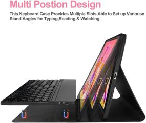 img 1 attached to iPad Keyboard Case Pro 12.9: Bluetooth Wireless, Backlit 7 Colors, Pencil Charging, Rose Gold