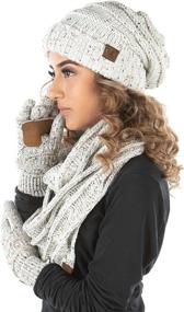 img 1 attached to 🧣 Women's Oversized Bundle of Beanie, Gloves, and Scarf - Stylish Accessories for Scarves & Wraps with Enhanced SEO