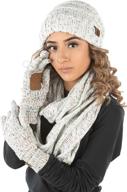 🧣 women's oversized bundle of beanie, gloves, and scarf - stylish accessories for scarves & wraps with enhanced seo logo