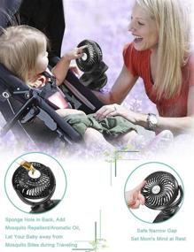 img 2 attached to 🌬️ Stay Cool Anywhere with the YXwin Stroller Fans Mini USB Desk Clip on Fan - 40 Hours Battery Life, 360° Rotation, 4 Speeds - Perfect for Outdoor/Indoor Baby Car Travel, Office, Camping, and Library
