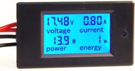 💡 knacro dc 6.5-100v 20a energy meter volt amp tester gauge lcd display with blue backlight, measuring voltage current, built-in shunt logo