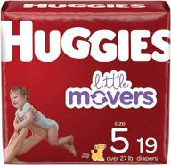 huggies little movers baby diapers size 5 - 19 count: premium comfort and protection logo