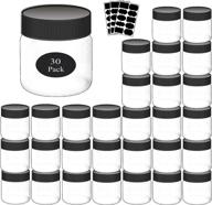 🧪 8oz-30 pack leakproof round plastic jars with lids - slime containers for kitchen pantry storage - ideal home storage solution - includes 30 chalkboard stickers логотип