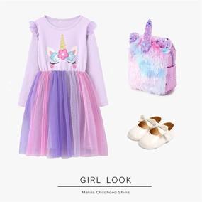 img 2 attached to Enchanting Unicorn Ruffles: Beautiful Girls' Clothing and Dresses with Pleated Perfection