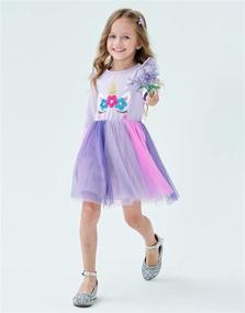 img 3 attached to Enchanting Unicorn Ruffles: Beautiful Girls' Clothing and Dresses with Pleated Perfection