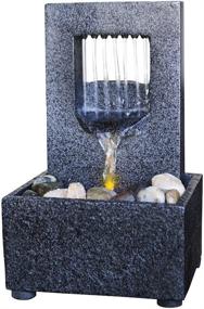 img 3 attached to 🪨 Nature's Mark Raining Spout LED Relaxation Water Fountain: Authentic River Rocks Included - 10063
