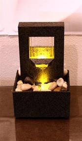 img 2 attached to 🪨 Nature's Mark Raining Spout LED Relaxation Water Fountain: Authentic River Rocks Included - 10063