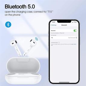 img 3 attached to 🎧 HalfEars T15 Upgraded True Wireless Earbuds: Bluetooth 5.0, Premium Stereo Sound, 18H Playtime, Waterproof, Mic