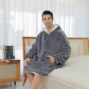 img 1 attached to Skagit Wearable Blanket Oversized Sweatshirt Bedding for Blankets & Throws